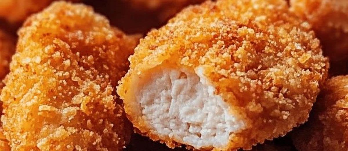 Golden breaded chicken nuggets